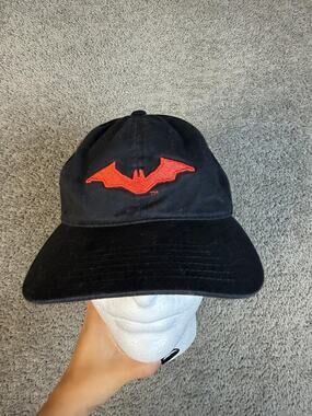 The Batman Hat Cap Strap Back Mens One Size Black Embroidered Bat Logo